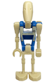 Battle droid pilot with blue torso featuring tan insignia and chest badge, angled arm and straight arm - sw1338