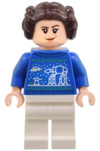 Princess Leia Holiday Sweater - Princess Leia wearing a holiday sweater - sw1381