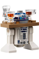 R2-D2 astromech droid with a dark tan serving tray and flat silver head - sw1385