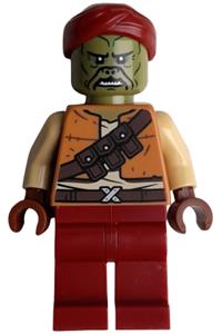 Kithaba Minifigure - Klatooinian Skiff Guard Kithaba wearing a medium nougat vest - sw1386