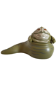 Olive green Jabba the Hutt with a tan face displaying dark bluish gray wrinkles - sw1388