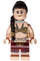 Princess Leia in Jabba slave outfit with dark brown braid over shoulder - sw1389