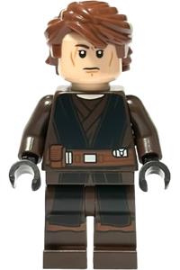 Anakin Skywalker Minifigure - Anakin Skywalker in a dark brown and black robe with black hands - sw1398