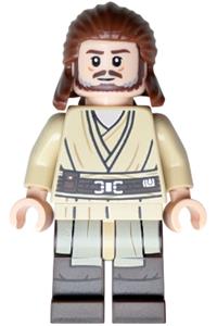 Qui-Gon Jinn Minifigure - Qui-Gon Jinn with dark brown legs and beard - sw1404