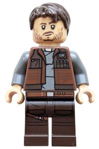 Cassian Andor Minifigure - Cassian Andor wearing a reddish brown vest - sw1410