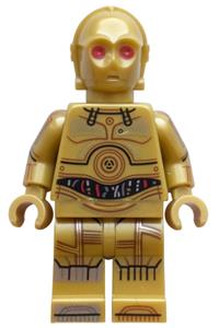 C-3PO Minifigure - C-3PO with printed legs, toes, arms, and red eyes - sw1440