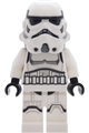 Male Imperial Stormtrooper with dual molded helmet featuring light bluish gray panels on back, shoulder belts, and umber head - sw1454