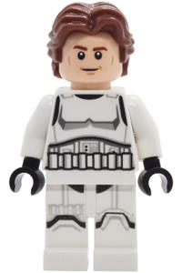 Han Solo Stormtrooper Outfit - Han Solo in stormtrooper outfit with printed legs, shoulder belts, and a smile or angry expression - sw1458