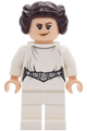 Princess Leia wearing a white dress with a detailed belt featuring 5 emblems - sw1459