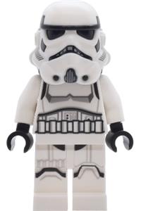 Imperial Stormtrooper Minifigure - Male Imperial Stormtrooper with dual molded helmet featuring light bluish gray panels on back, shoulder belts, and medium tan head - sw1463