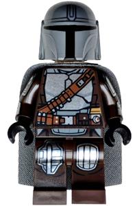 The Mandalorian Din Djarin - The Mandalorian with silver Beskar armor, a cape, and a printed head - sw1488