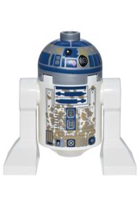Astromech Droid R2-D2 Minifigure - Astromech Droid R2-D2 with dirt stains on front and back, clean top panels - sw1496