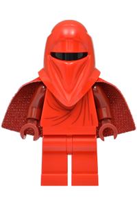Imperial Royal Guard Minifigure - Imperial Royal Guard with dark red arms and hands, torso creases on front and back, and a very short spongy cape - sw1509
