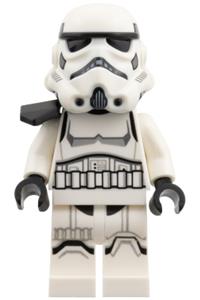 Imperial Stormtrooper Minifigure - Imperial Stormtrooper with dual molded helmet with light bluish gray panels on back, black pauldron, shoulder belts, medium nougat head - sw1525