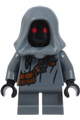 Jawa elder wearing a dark bluish gray offworld outfit with a strap with pouches and necklace and pendants - sw1541