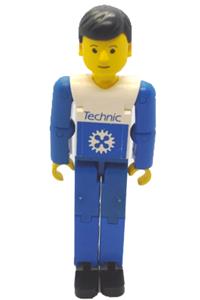 Technic Figure Blue Legs - Technic figure with blue legs, white top featuring blue Technic logo, and blue arms - tech005