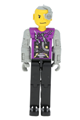 Technic Figure Cyber Person, Black Legs, Mechanical Arms, Yellow Head, Cyborg Eyepiece - tech007