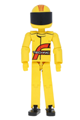 Technic Figure Yellow Legs, Yellow Top, Yellow Helmet, Black Visor - tech014