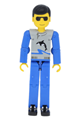 Technic Figure Blue Legs, Light Gray Top with Fish Pattern, Blue Arms - tech021