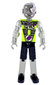 Technic Figure Cyber Person, Black Legs, Lime Torso, Mechanical Arms, Dark Gray Head, Cyborg Eyepiece - tech024a