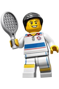Tactical Tennis Player Minifigure - Tactical Tennis Player, CMF Team GB - tgb005