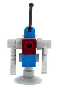 Space Droid Minifigure - Classic Space Droid with light bluish gray and blue colors, featuring a trans-red eye - tlm088