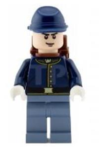 Cavalry Soldier Minifigure - Cavalry Soldier with backpack, black eyebrows and crooked smile - tlr019