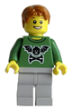 Male minifigure from the LEGO Brand Store in Indianapolis with bat wings and a crossbones accessory - tls004