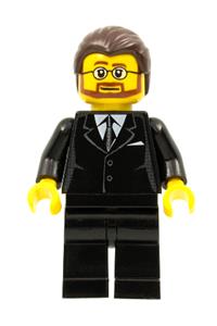 Lego Brand Store Male Minifigure - Male minifigure dressed in a black suit representing a Lego Brand Store - tls056