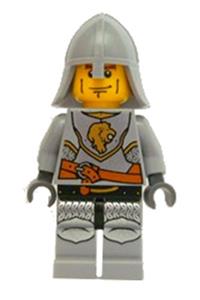 Lion Knight Sunrise Minifigure - Male LEGO Brand Store employee dressed as a Lion Knight in sunrise-themed armor - tls058