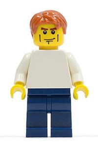 Lego Brand Store Male Minifigure - Male Lego Brand Store employee with a plain white torso and cheek lines - tls065