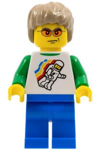 Lego Brand Store Male Minifigure - Male Lego Brand Store employee wearing a Classic Space Minifigure costume - tls068
