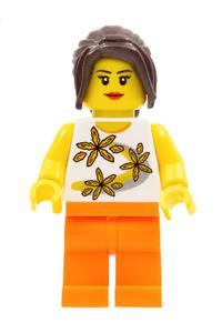 Lego Brand Store Female Minifigure - Lego Brand Store Female, Yellow Flowers - tls069