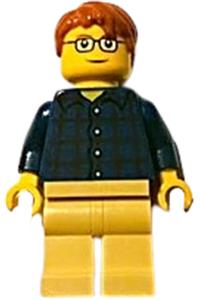 Lego Brand Store Male Alpharetta - Male minifigure at the LEGO Brand Store in Alpharetta wearing a plaid button shirt - tls076