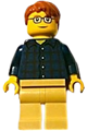Male minifigure at the LEGO Brand Store in Alpharetta wearing a plaid button shirt - tls076