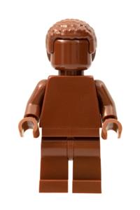 Reddish Brown Monochrome Minifigure - Minifigure with short coiled hair in a reddish brown monochrome color scheme - tls101