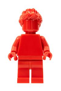 Red Monochrome Minifigure - Minifigure with spiky hair in a red monochrome theme - tls102