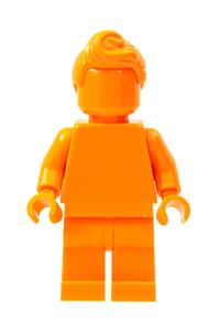 Orange Monochrome Minifigure - Minifigure with orange monochrome design, featuring a ponytail and fringe hair style - tls103