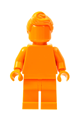 Minifigure with orange monochrome design, featuring a ponytail and fringe hair style - tls103