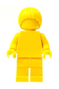 Yellow Monochrome Minifigure - Monochrome minifigure with a mop top hairstyle in yellow - tls104