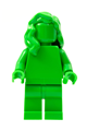 Minifigure in a bright green monochrome with mid-length hair draped over the shoulder - tls105