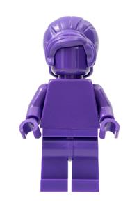 Dark Purple Monochrome Minifigure - Monochrome minifigure in dark purple with a beehive hairstyle - tls107