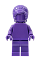 Monochrome minifigure in dark purple with a beehive hairstyle - tls107