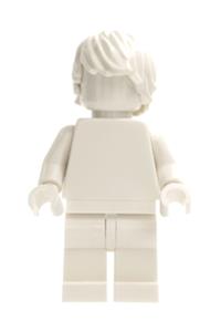 White Monochrome Minifigure - Monochrome minifigure with tousled hair and a white color scheme - tls109