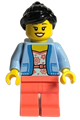 LEGO Store Customer - Female, Light Blue Jacket, Coral Legs - tls111