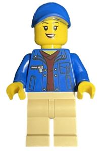 LEGO Delivery Truck Driver - Blue Jacket and Cap, Tan Legs tls113