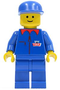 Tine Milk Delivery Truck Driver - Tine Milk Delivery Truck Driver with blue torso (with stickers), blue legs, and a blue cap - tne001