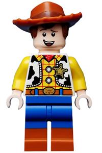 Woody with normal legs, minifigure head and open mouth smile toy016