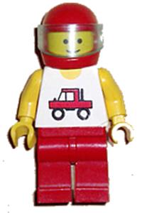 Trucker - Red Legs, Red Helmet, Trans-Light Blue Visor trc005