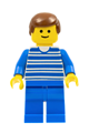 Horizontal Lines Blue - Blue Arms - Blue Legs, Brown Male Hair - trn039